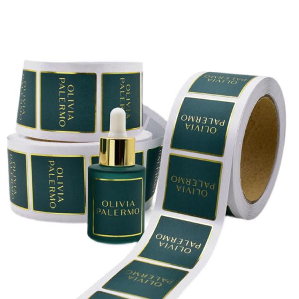 Quality 50MM Custom Waterproof Plastic Coated Stickers Labels For Cosmetics Plastic Bottles wholesale