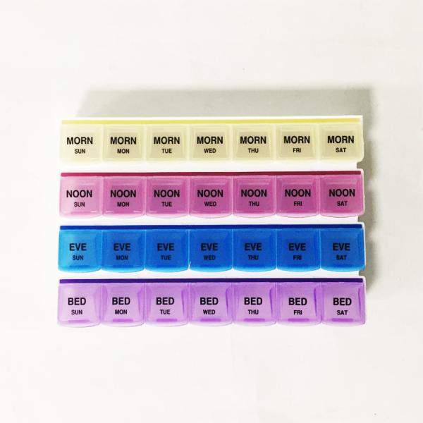 Quality Wholesale 7 days 28 compartment pill case weekly pill box case wholesale