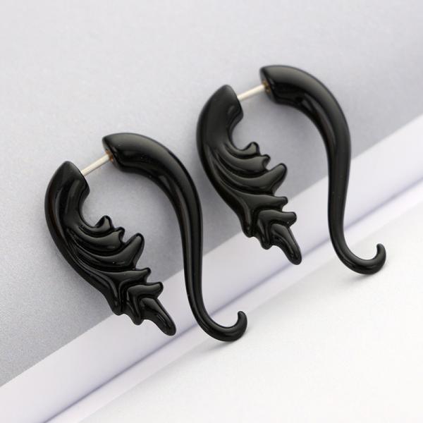 Punk Black Geometric Drop Earrings Exaggerated Plant Dangle Earrings for Women Party Ear Jewelry Brincos Gifts