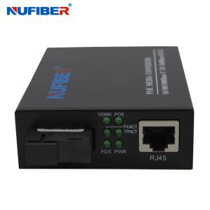 IPC POE Fiber Media Converter Gigabit Fiber to RJ45 Simplex SM 1310nm 1550nm