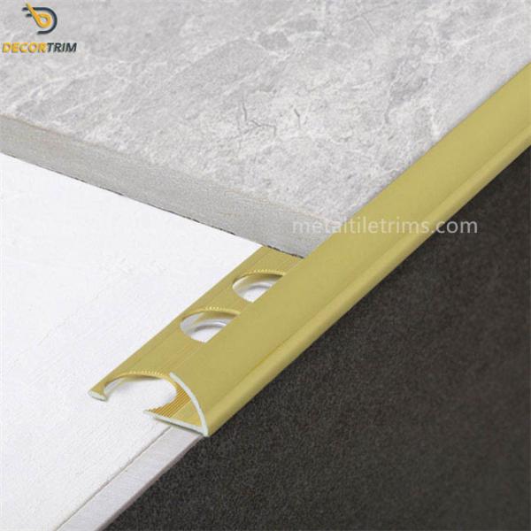 Quality 12mmx2.5meters Aluminium Tile Edging Strip Matt Gold External wholesale