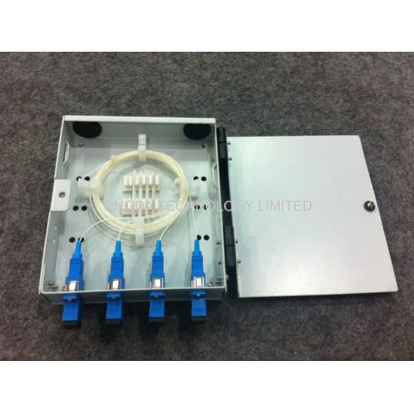 FTTH Wall Mounted Fiber Optic Termination Box, 4 Fibers Fiber Splice Box SC Adaptor with Pigtails