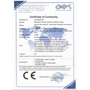 Shenzhen Lstronic Electronics Co., Ltd. Certifications