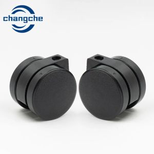 Plastic Furniture Castors Wheels With 4mm Mounting Plate Thickness
