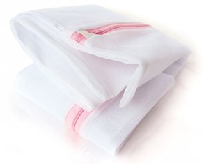 White Nylon Home Use Laundry Mesh Wash Bag with Zipper