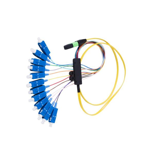 12 core Simplex Flat Round Telecommunication fiber optic , MPO - SC Fiber optic