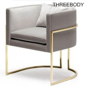 China Stainless Steel Frame Office Reception Chairs , Comfy Bedroom Accent Chairs on sale