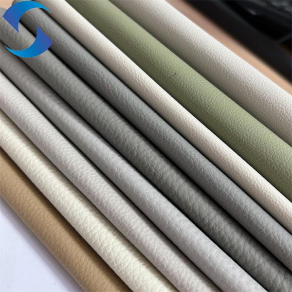 Woven Backing Faux Leather Fabric For Upholstery With 100% Polyester Non Woven