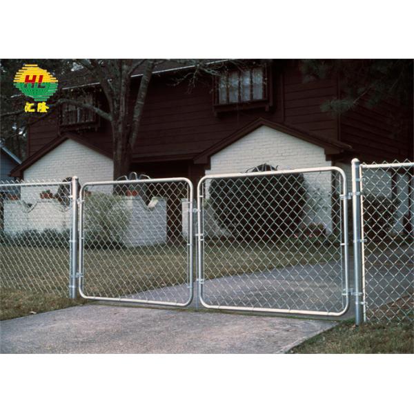 Quality Residential Green Chain Mesh Fencing Double Swing Gates - 1-3/8" Galvanized Frame wholesale