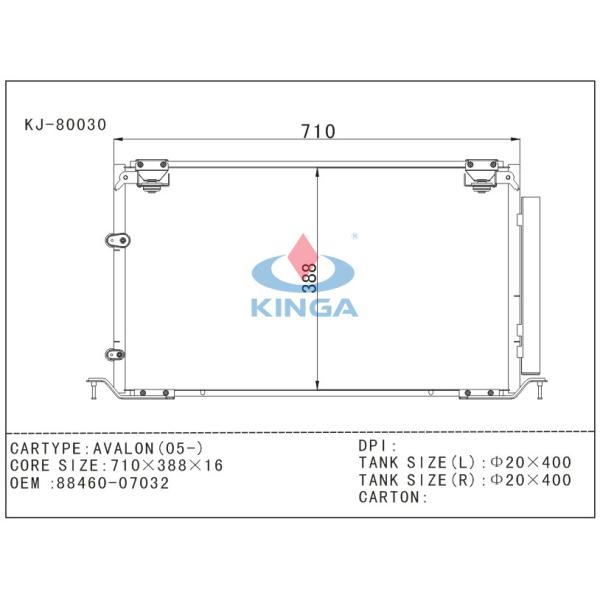 Car air conditioning condenser for Toyota AVALON(05-) OEM 88460-07032