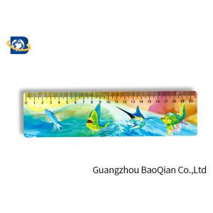 Kids Stationery Gifts 3D Custom Plastic Rulers , Lenticular Image Printing