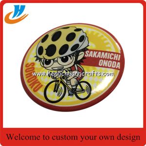 Wholesale cheap tin button badge,60mm metal tin pin badge with custom