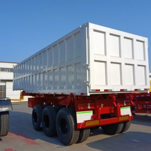Cheap 12 Tire 3-Axle JOST E100 Dump Semi-Trailer with 6mm Side Wall Thickness and Two-Speed Landing Gear for sale