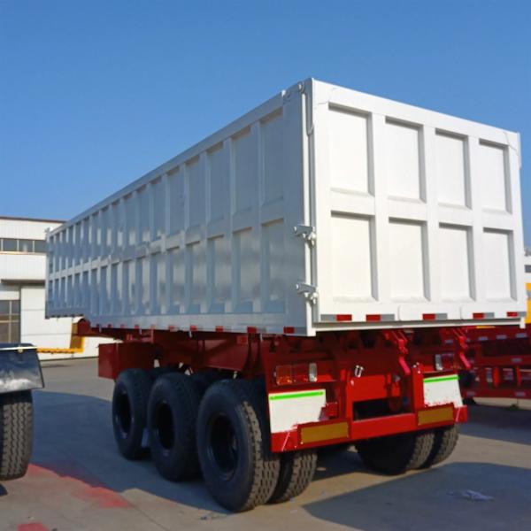 12 Tire 3-Axle JOST E100 Dump Semi-Trailer with 6mm Side Wall Thickness and Two