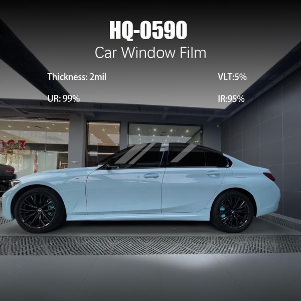 Quality VLT 5% UR 99% HQ-0590 Car Window Tint Film Self Adhesive Customized wholesale
