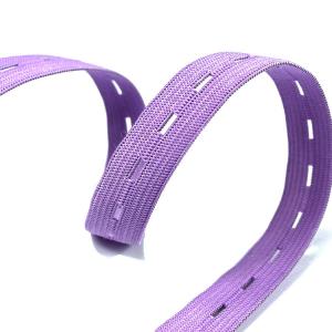 China Adjustable Buttonhole Elastic Webbing 20mm Elastic Strap With Button Holes on sale
