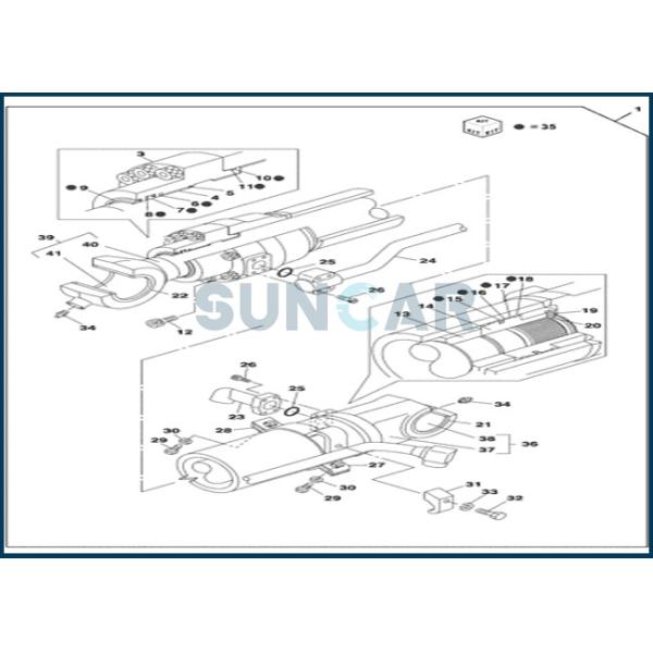 LZ008490 Bucket Cylinder Seal Repair Kit For CNH CX290B CX300C