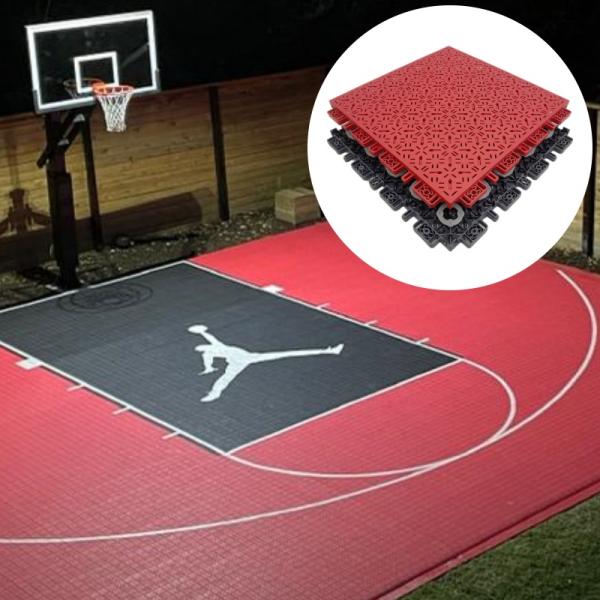 Quality Interlocking Basketball Court Tiles 340x340mm PP Material 10-Year Warranty wholesale