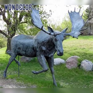 Cheap Brass Artwork Custom Bronze Sculpture Bronze Moose Statue Wildlife Decoration for sale