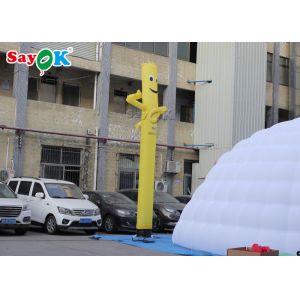 Dancing Air Man Yellow Checked Fabric Inflatable Air Dancer Balloon For Stage