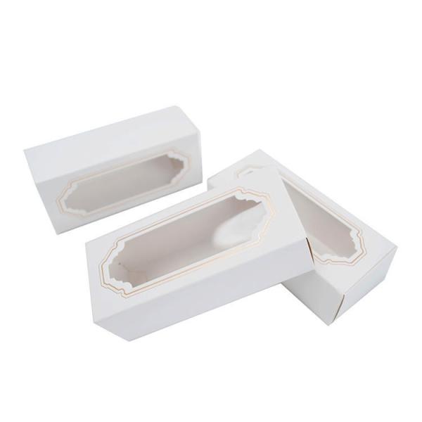 Custom Recyclable Kraft Paper Macaron Cookie Biscuit Packaging Box with Clear