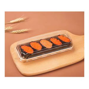 Degradable Sushi Tray Recyclable Paper Sushi Container With Lid Cake Container