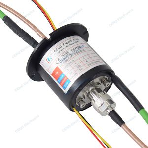 Integrate RF slip ring with power ethernet signal and radio frequency rotary