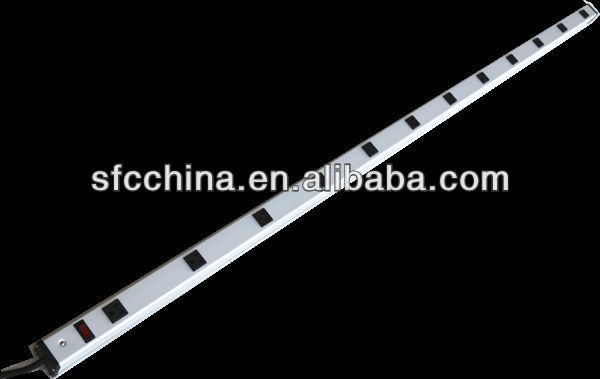 SFC306-1272 aluminium alloy UL approved American 12-outlet workbench power strip