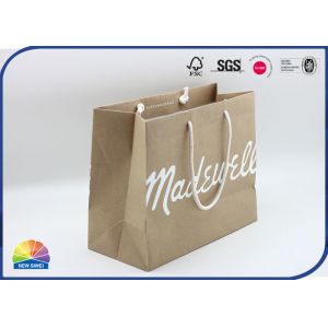 Matte White Logo Kraft Paper Bag Silk Screen Print Large Bag for Apparel with