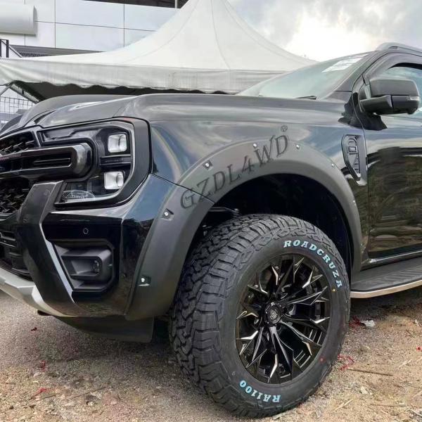 Matte Black 4x4 Car Fender Flares For Ranger T9 2022+ ABS 3M Tape Wheel Arch Flares