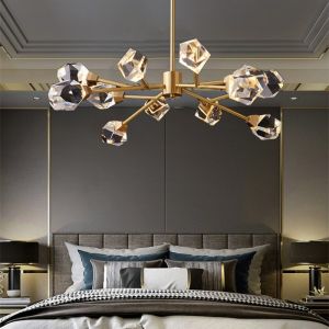 Conical Pure Copper Pendant Chandelier Modern G4 Light Source