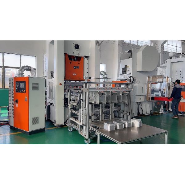 12000PCS/Hour Pneumatic Aluminium Foil Food Container Making Machine H-Type PLC