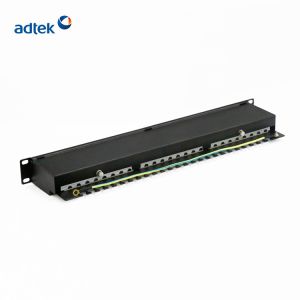 0.5U 1U 2U Copper Patch Panel UTP 48 Port 24 Port Cat6 Black