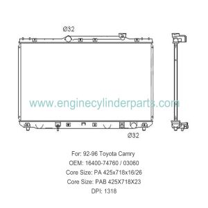 ISO9001 Toyota Camry Radiator Assy 16400-74760