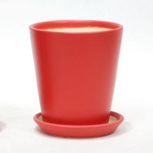 Glossy Single Lightweight Indoor Ceramic Pots With Drainage Tray