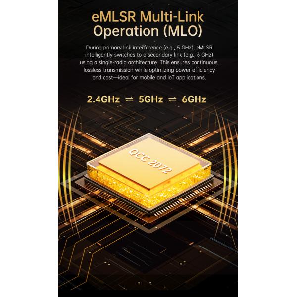 QOGRISYS WIFI7 Moudle Based on Qcalcomm Chip QCC2072 1 5.8Gbps High Speed WIFI 7 Module