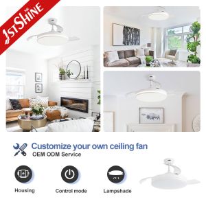 Modern Design 1stshine White Starry LED Ceiling Fan with Hidden Blades and DC