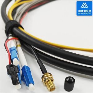 Cheap Electrical Hybrid Fiber Optic Cable 4 Cores SM G657A2 Fiber 4pcs 0.17² 7.0mm for sale