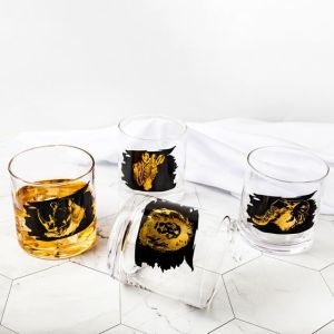 China Professional Custom Lead-Free Crystal Whiskey Glass Pattern Printing Glass Gift on sale