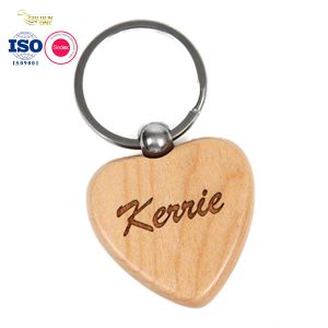 Hard Wood Carved Keychain , Round Shape Key Fob Key Holder Customised