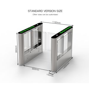 AC220V Power Supply Swing Barrier Turnstile with 1400*140*990 mm Size and 55 KG