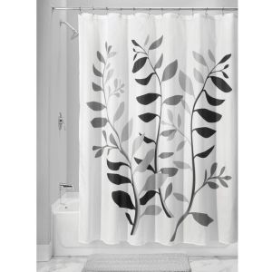 Walmart Bathroom Leaves Plastic Waterproof Thick Window Shower Curtains With