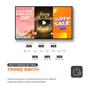 65 Inch Vertical Horizontal Lcd Panel Screen Advertising Display Full Hd