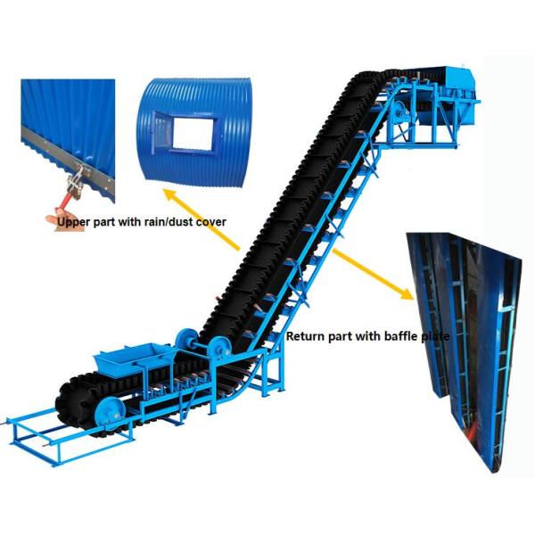 Vertical Lifting Width 500mm Cleated Sidewall Belt Conveyor Powder Belt Conveyors