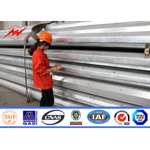 ASTM A123 220KV 12M Multi Side Bitumen Galvanised Steel Poles For Power