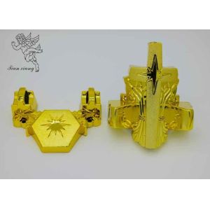 Gold Casket Hardware Kit PP Plastic Material With 66cm Iron Tubes