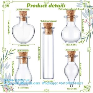 Small Mini Glass Bottles Jars With Cork Stoppers.Wishing Bottle Drifting Bottle