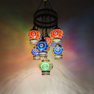 Original Turkish Complex Manual Craft Masac Glass Lamp(WH-DC-37)