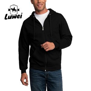 Cheap High Quality Moletons Pastel 50% Cotton Cut And Sew Zip Up Drawstring Men's Hoodies Sweatshirts for sale