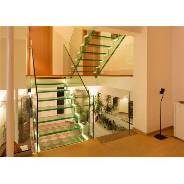 Quality Indoor Straight Flight Staircase Double Stringer Led Panel Staircase wholesale